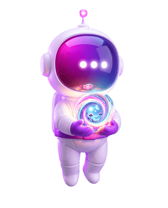 Nova drifting through a small cosmos, holding ideas